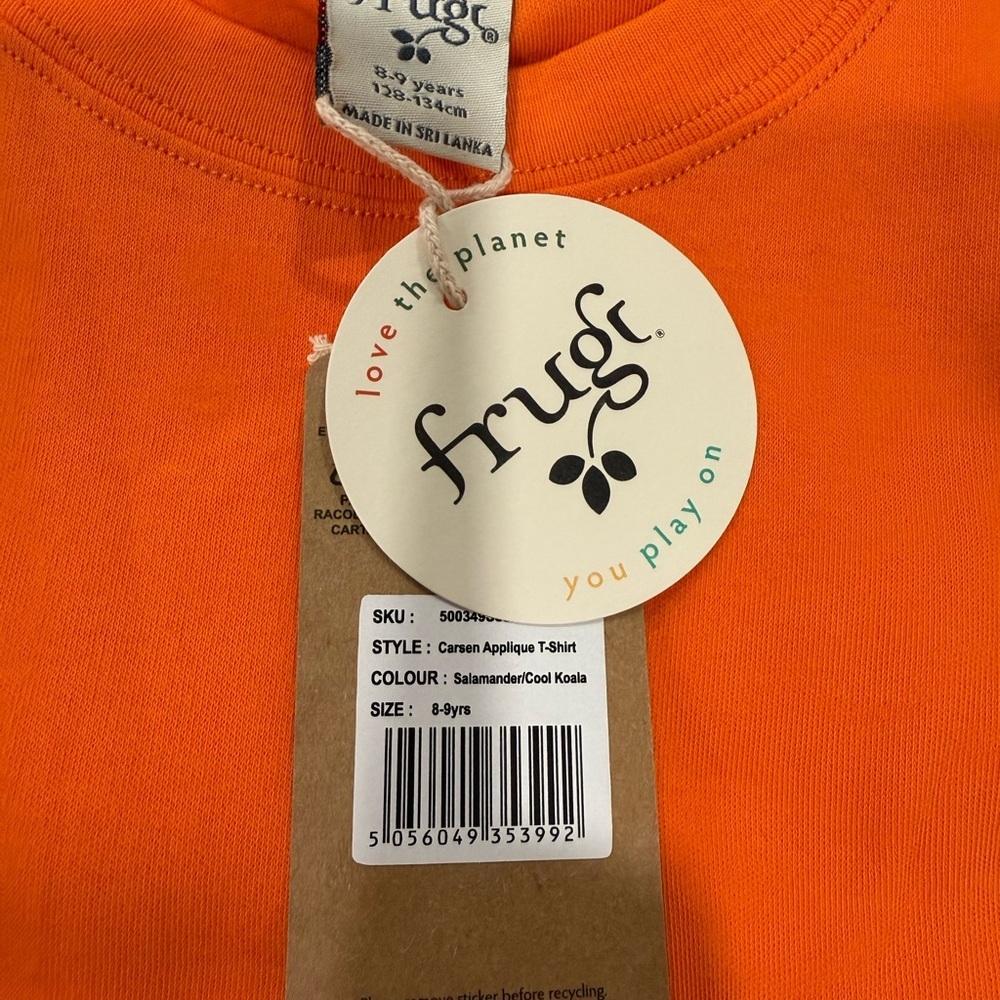 FRUGI CARSEN APPLIQUE T-SHIRT size 8-9 years organic cotton - Picture 9 of 11
